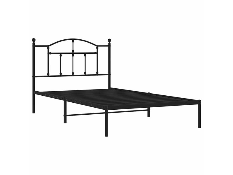  Lit simple- lit adulte -  cadre de lit métal sans matelas avec tête de lit noir 100x200cm  - Conforama B