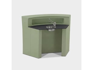 Comptoir de bar professionnel avec évier intégré hangar anthracite - vert foncé