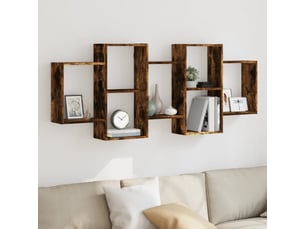 Étagère murale, étagère suspendue chêne fumé 159x18x65 cm bois d'ingénierie cf42117