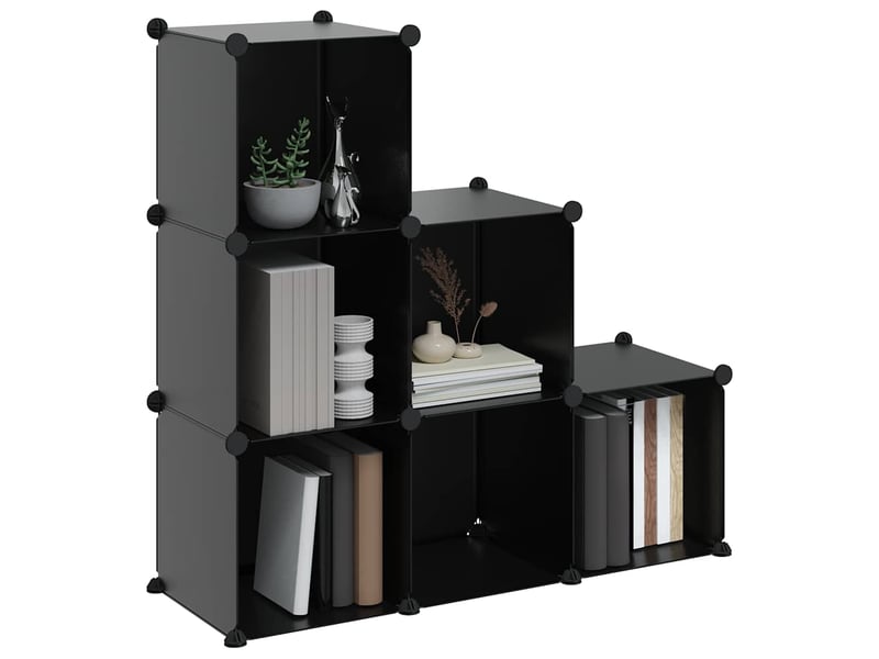 Cubes de rangement 6 pcs noir pp - Conforama D