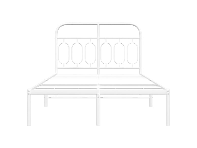 Lit double- lit adulte - cadre de lit métal sans matelas et tête de lit blanc 120x190 cm - Conforama C