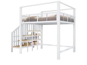 Lit mezzanine 140x200 cm HAUSS SPOLE coloris blanc