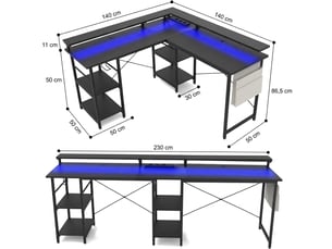Bureau gaming GENERIC HOME coloris noir