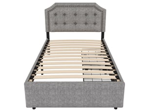Lit avec rangement 90x200 cm ZOVIRA   coloris gris