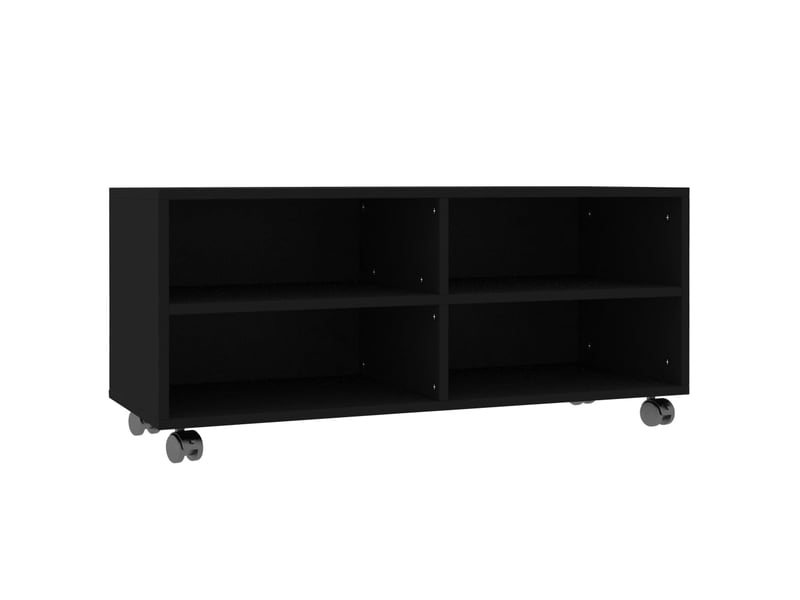 Meuble tv - banc tv avec roulettes noir 90x35x35 cm bois d'ingénierie fr1787  - Conforama B
