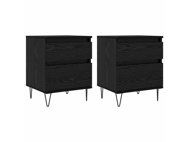  Table de chevet - table de lit chêne noir 40 x 35 x 50 cm bois d'ingénierie  - Conforama A
