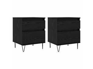 Table de chevet - table de lit chêne noir 40 x 35 x 50 cm bois d'ingénierie