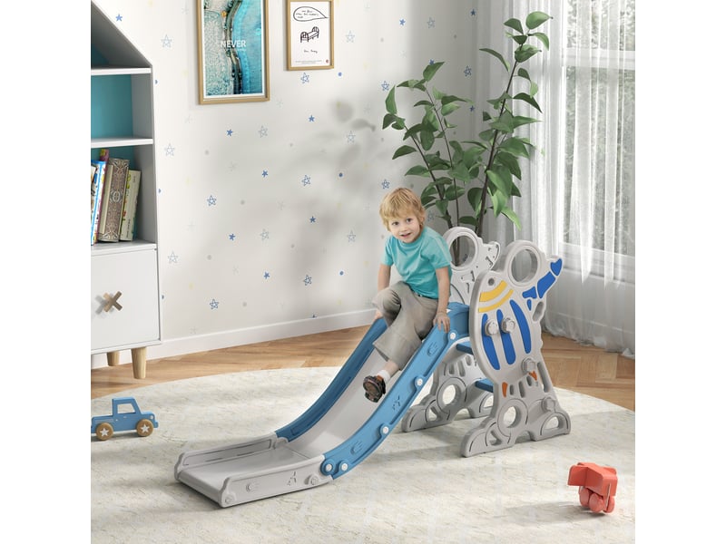 Toboggan pour enfants toboggan intérieur pour enfant, de 18 à 36 mois, jusqu'à 30 kg, 157l x 46,5l x 80h cm, bleu - Conforama B