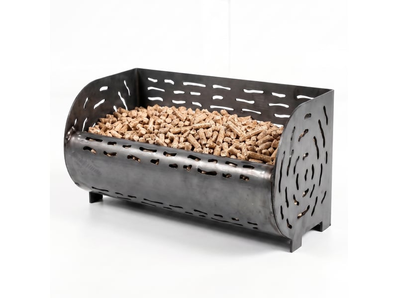  Casabel panier brûleur pellets &amp; granulés 30cm, cap. 5kg, acier brut très épais, cheminée, insert, poêle à bois  - Conforama A