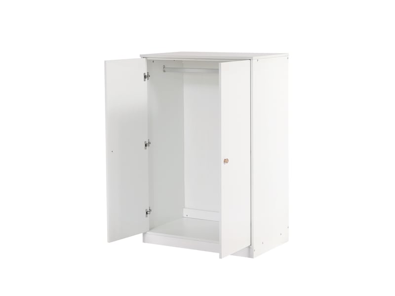  Armoire pour enfants 80x50x120cm avec 2 portes, penderie, design minimaliste moderne, gain de place, mdf, blanc  - Conforama R