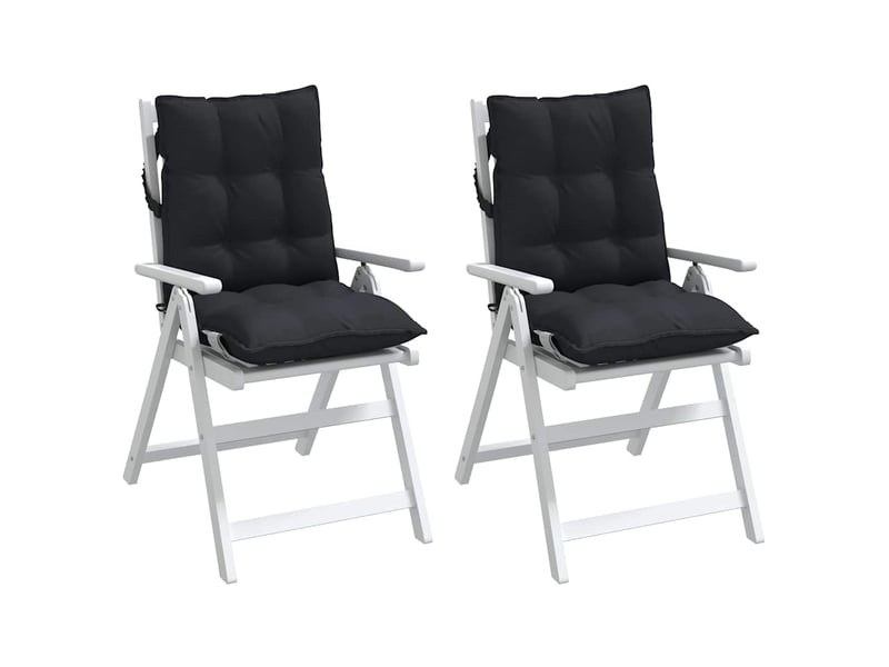 Lot de 2 coussins d'extérieur, coussins de chaise noir 100 x 50 x 7 cm cf56397 - Conforama D