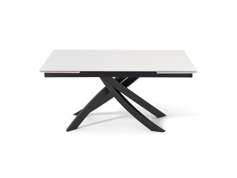 Table extensible 160 à 240 cm céramique blanc pied entrecroisé - oregon 11  - Conforama E
