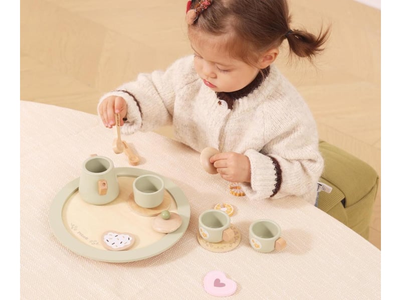  Dînette viga 44305 - service à café et à thé en bois avec plateau 6971608443053 - Conforama B