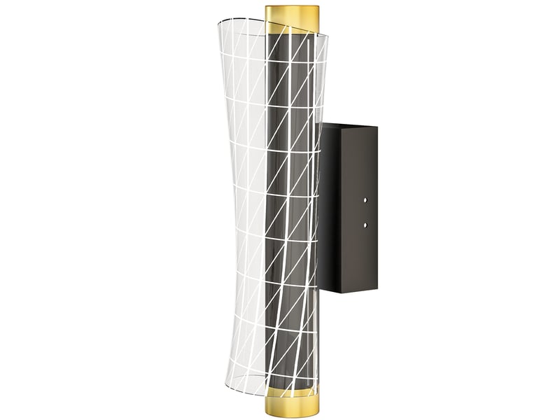  Applique murale intérieure avec éclairage led. Design quadrillé. Lampe de chevet en métal à intensité variable. Noire.  - Conforama A