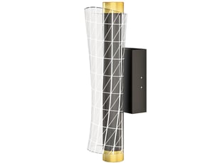 Applique murale intérieure avec éclairage led. Design quadrillé. Lampe de chevet en métal à intensité variable. Noire.