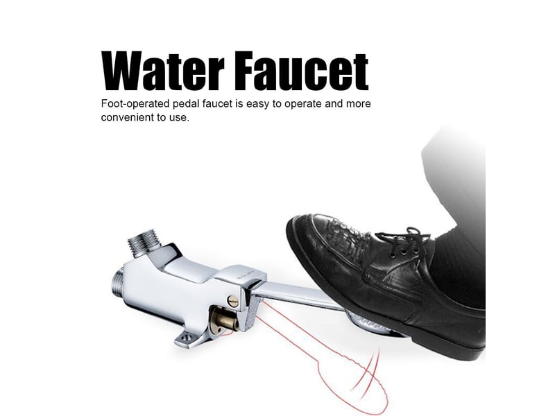  Robinet d'eau froide simple en cuivre, type pédale g12 pouces, robinet d'eau à commande au pied pour hôpital à domicile  - Conforama D