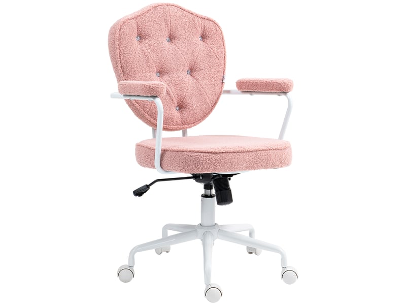  Magnifique chaise de bureau rose, avec revêtement doux et capitonné, réglable en hauteur.  - Conforama A