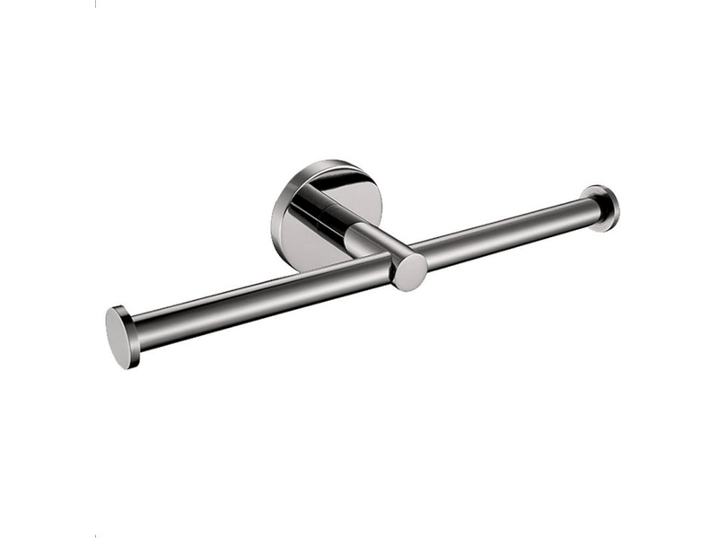  Double porte papier toilette chromé support rouleau papier hygiénique fixation murale dérouleur papier wc argenté moderne 2 en 1 en acier inoxydable p  - Conforama B