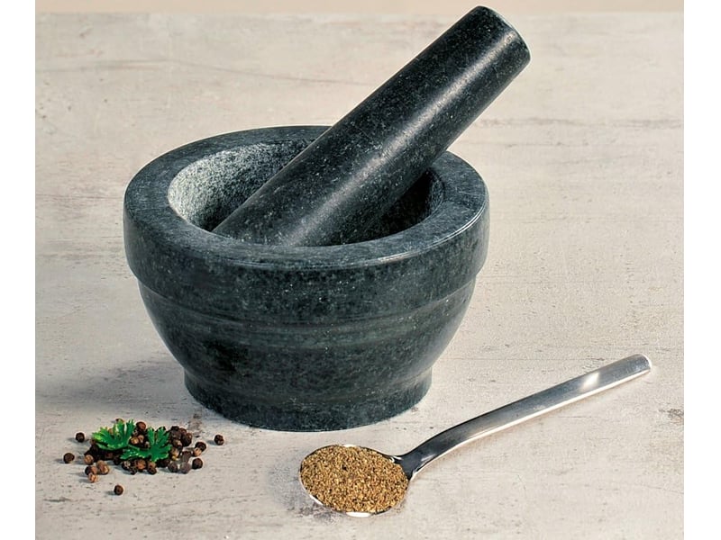 Mortier et pilon en granite poli – 13 x 9cm - Conforama C