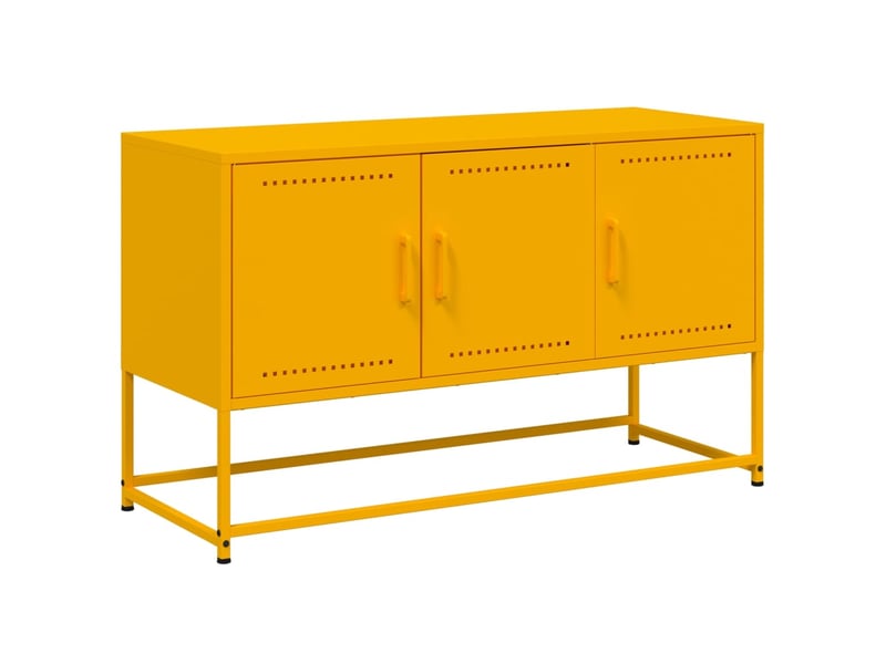  Meuble tv - banc tv - meuble de rangement jaune moutarde 100,5x39x60,5 cm acier  - Conforama A