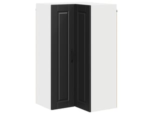Meuble mural de cuisine, armoire d'angle cuisine porto noir 57x57x100cm