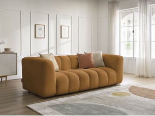 Canapé droit fixe BOBOCHIC TALIA 3 places Tissu jaune