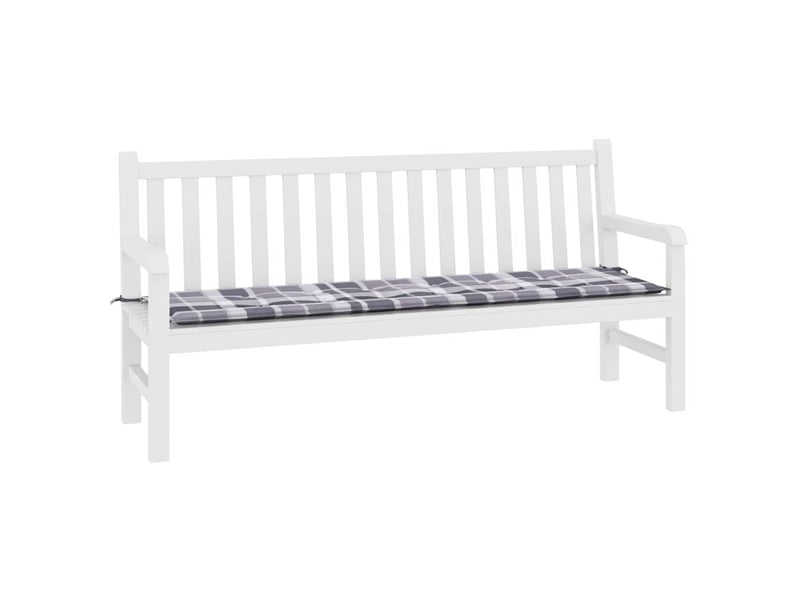  Coussin de banc de jardin, coussin d'assise motif à carreaux gris 180x50x3 cm cf52742  - Conforama C