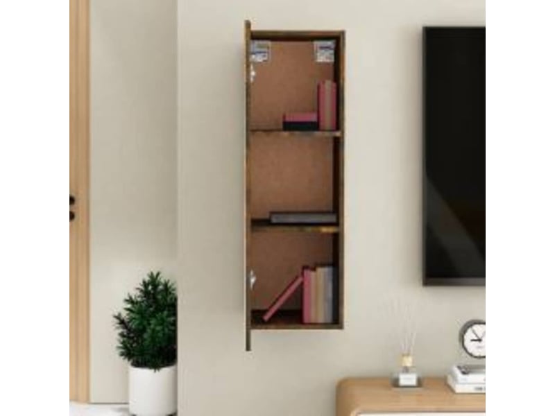  Armoire de rangement bureau chêne fumé 30,5x30x90 cm bois d'ingénierie  - Conforama C