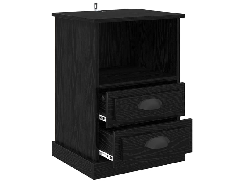 Table de chevet - cabinet de chevet - table de nuit 2 pc chêne noir 36 x 43 x 60 cm - Conforama D