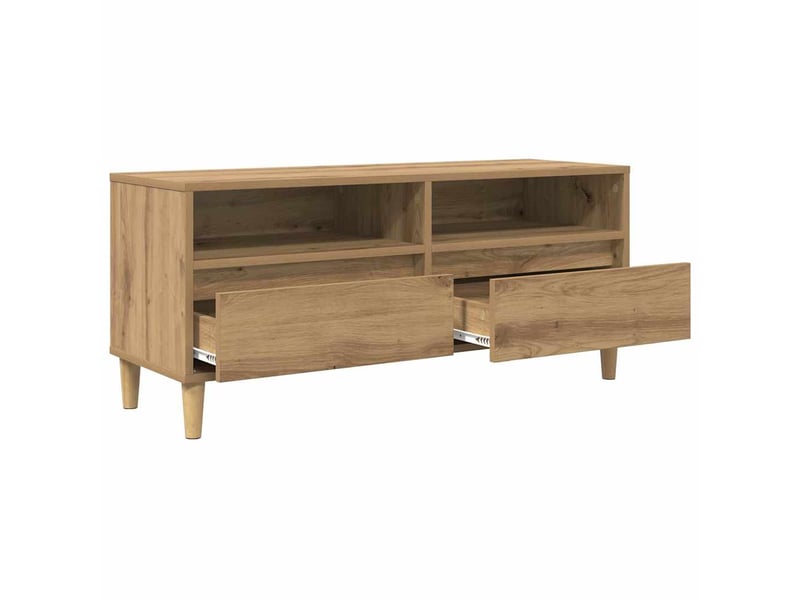  Meuble tv - banc tv - meuble de rangement 100 x 34,5 x 44,5 cm chêne artisanal  - Conforama E