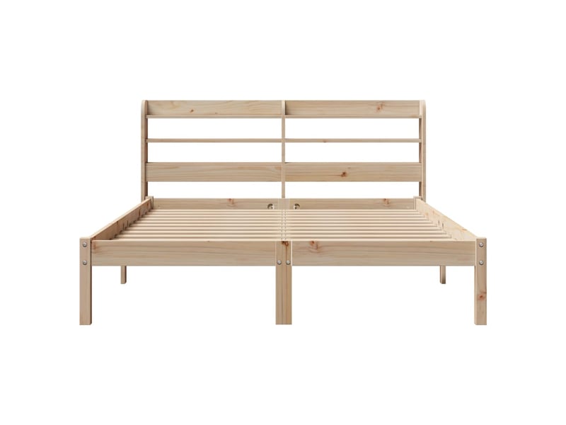  Lit double- lit adulte -  cadre de lit sans matelas 150x200 cm bois de pin massif  - Conforama C