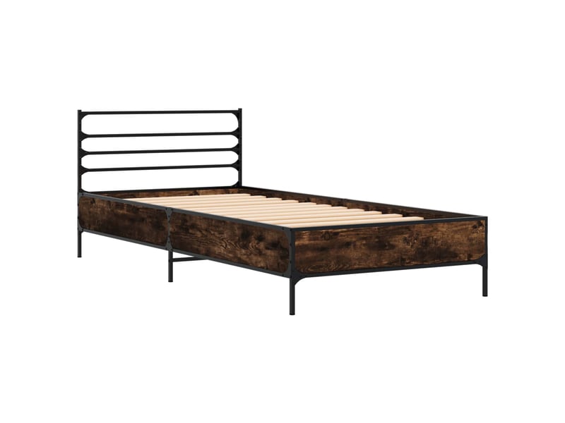 Lit simple- lit adulte - cadre de lit chêne fumé 80 x 200 cm bois d'ingénierie - Conforama B