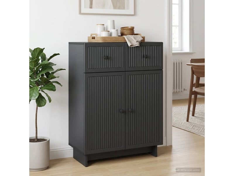  Buffet - bahut - meuble de rangement noir 66 x 34,5 x 90 cm bois d'ingénierie  - Conforama D