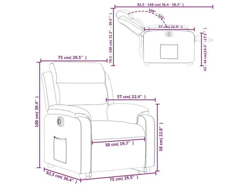 Vidaxl fauteuil inclinable électrique vert clair velours - Conforama C