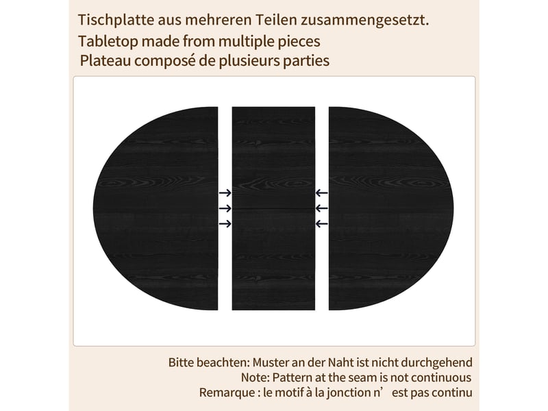  Table à manger extensible 110–149,8 cm avec rangement, portes coulissantes, étagère amovible, noyer et noir evarich - Conforama D
