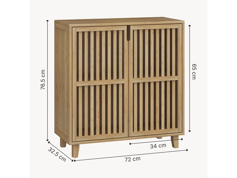 Armoire d'appoint sirgerg 77 x 72 x 33 cm bambou naturel [en.casa]  - Conforama C