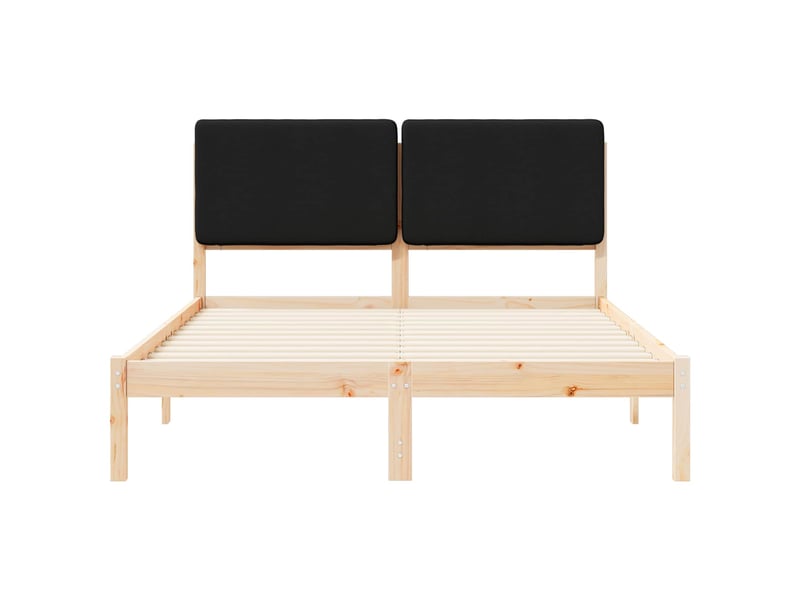  Lit double- lit adulte -  cadre de lit avec tête de lit rembourrée noir 160 x 200 cm  - Conforama D
