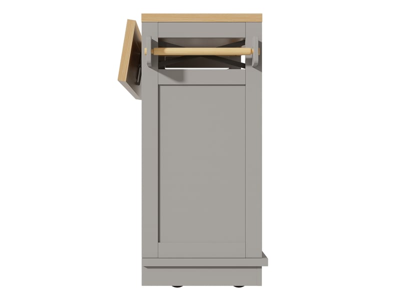  Îlot de cuisine 118x43-80x98 cm avec rangement multifonction mdf et métal gris  - Conforama D