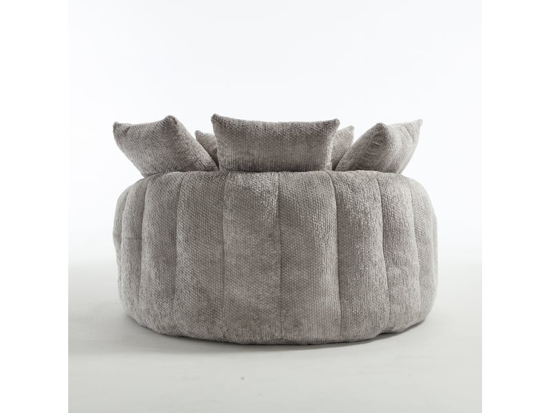 Fauteuil convertible modenvie modulable en polyester gris clair avec accoudoirs, coussins et mousse haute densité, 190,5 x 138 x 63 cm - Conforama E