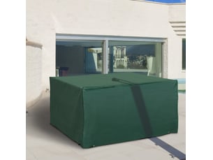 Housse de protection pour mobilier de jardin 135x135x75 cm verte en tissu oxford 600d, imperméable et anti-uv