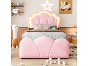 Lit coffre 90x200 cm <strong>DZMDIP</strong> <strong></strong> coloris rose