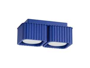 Plafonnier riff 2 outremer gx53 aluminium moderne 8x20.5x10cm