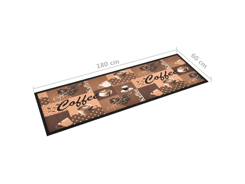  Tapis rectangulaire lavable intérieur extérieur 180 x 60 cm doux antidérapant moderne en polyamide marron café 02_0046532  - Conforama E