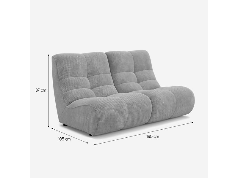 Canapé modulaire 2 places en velours doux design gardena - crème  - Conforama C