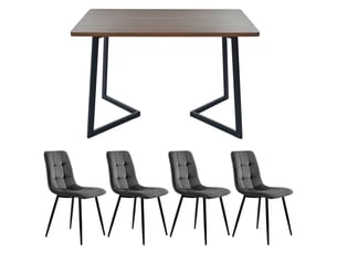 Ensemble table rectangulaire 0 banc(s) 4 chaise(s) 0 tabouret(s) inclu(s) FLORAGRACE