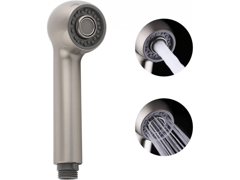  Pull-out faucet spray head, 2-function kitchen sink spray head replacement, g12 inch connector, non-universal, brushed  - Conforama A