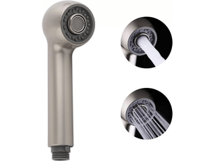 Pull-out faucet spray head, 2-function kitchen sink spray head replacement, g12 inch connector, non-universal, brushed