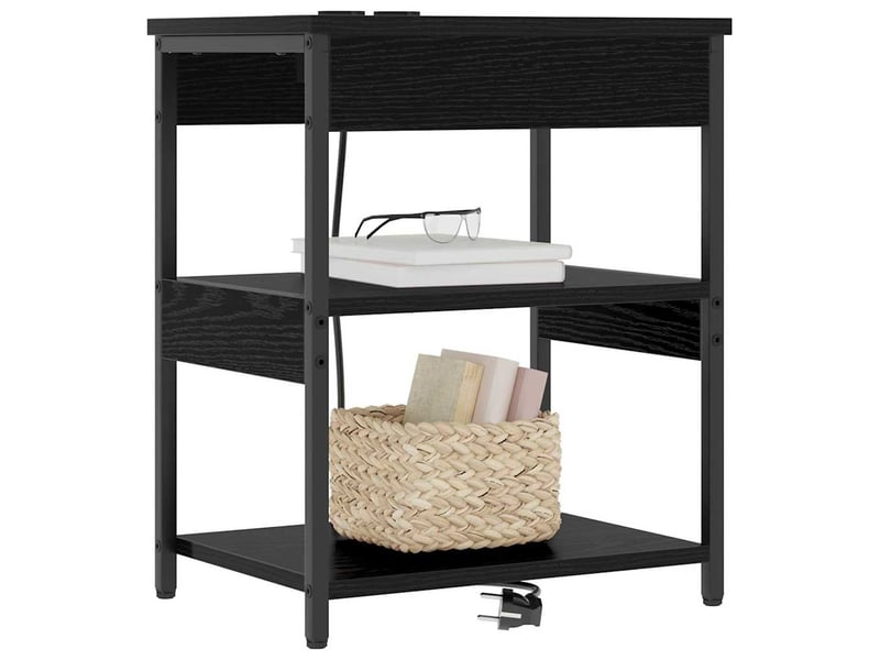Table de chevet - cabinet de chevet - table de nuit chêne noir 41 x 31 x 51 cm bois d'ingénierie - Conforama B