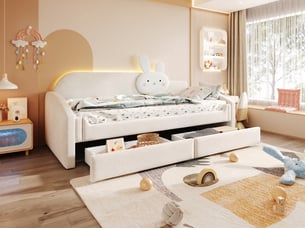 Lit banquette 90x200 cm <strong>LEYTN</strong>  <strong></strong> coloris beige