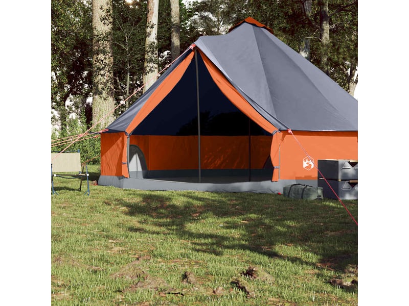  Tente de camping, tente familiale tipi 8 personnes gris et orange imperméable shl62754  - Conforama C